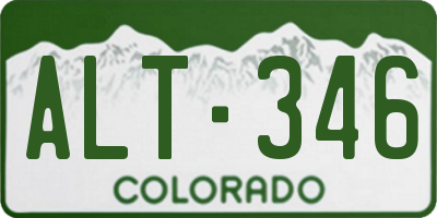 CO license plate ALT346
