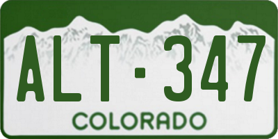 CO license plate ALT347