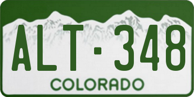 CO license plate ALT348