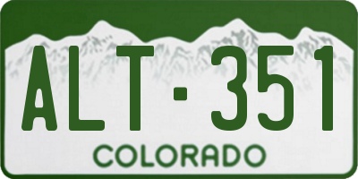 CO license plate ALT351