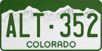 CO license plate ALT352