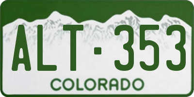 CO license plate ALT353