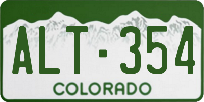 CO license plate ALT354