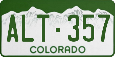 CO license plate ALT357
