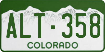 CO license plate ALT358