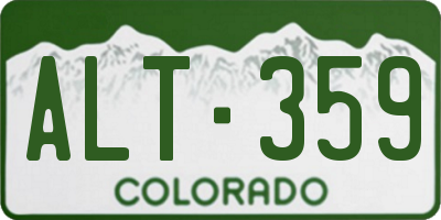 CO license plate ALT359