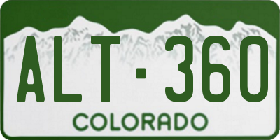 CO license plate ALT360