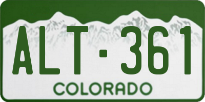 CO license plate ALT361