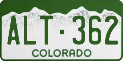 CO license plate ALT362