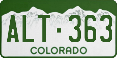 CO license plate ALT363
