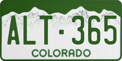 CO license plate ALT365