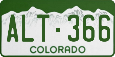 CO license plate ALT366