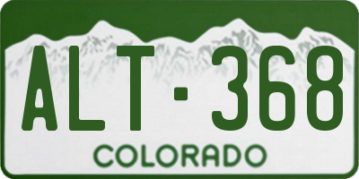 CO license plate ALT368