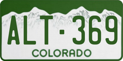CO license plate ALT369