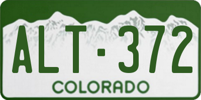 CO license plate ALT372
