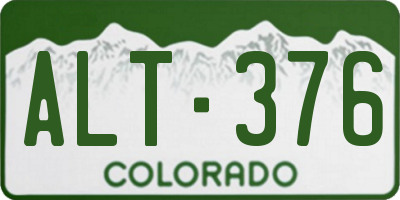CO license plate ALT376