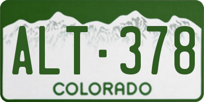CO license plate ALT378