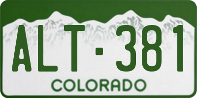 CO license plate ALT381