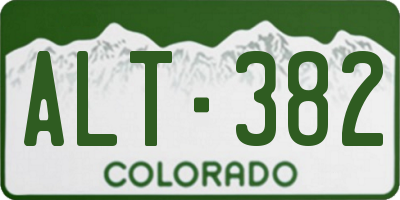 CO license plate ALT382