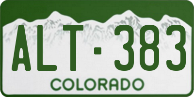 CO license plate ALT383