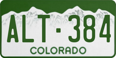 CO license plate ALT384