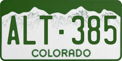 CO license plate ALT385