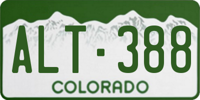 CO license plate ALT388
