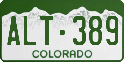 CO license plate ALT389