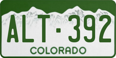 CO license plate ALT392