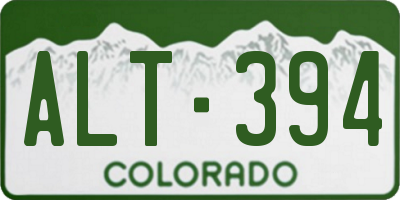 CO license plate ALT394
