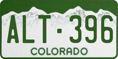 CO license plate ALT396