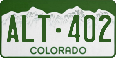 CO license plate ALT402