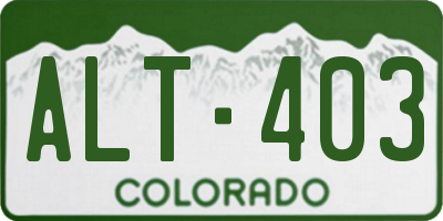 CO license plate ALT403