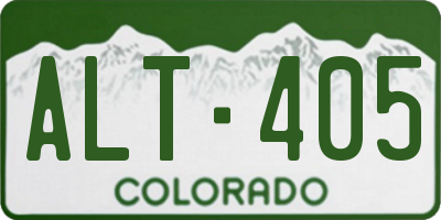 CO license plate ALT405