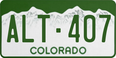 CO license plate ALT407