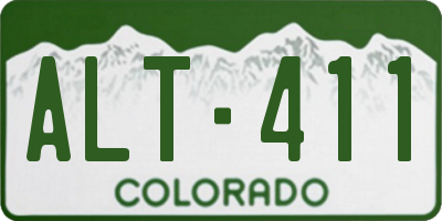 CO license plate ALT411