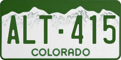 CO license plate ALT415