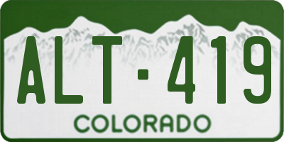 CO license plate ALT419