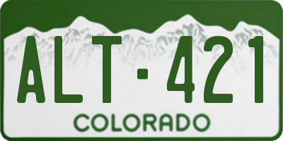 CO license plate ALT421