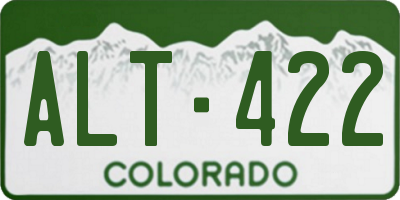 CO license plate ALT422