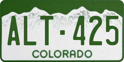 CO license plate ALT425