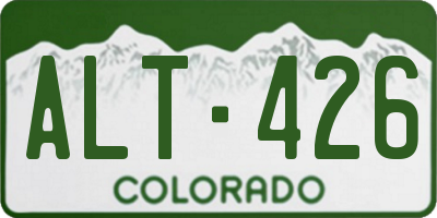 CO license plate ALT426