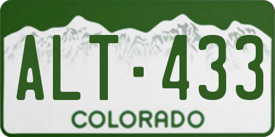 CO license plate ALT433