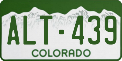CO license plate ALT439