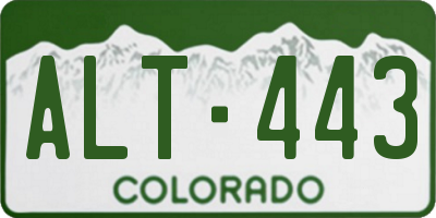 CO license plate ALT443