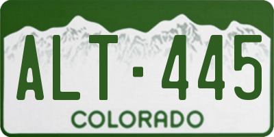 CO license plate ALT445