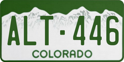 CO license plate ALT446