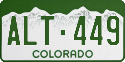CO license plate ALT449