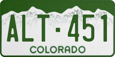 CO license plate ALT451