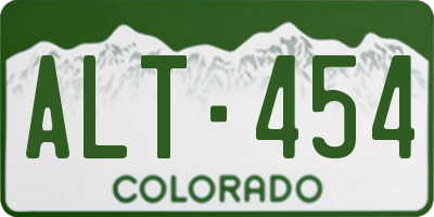 CO license plate ALT454